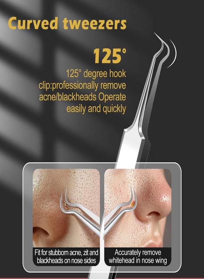 WSYUB Professional Blackhead Tweezers, Blackhead Remover Tools,Ingrown Hair Removal Kit - Image 3